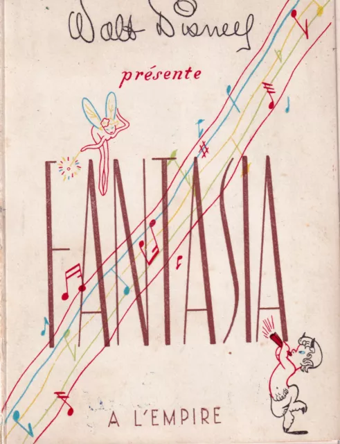 Walt Disney Programme de Fantasia Théâtre de l’Empire Ca 1946 Signé