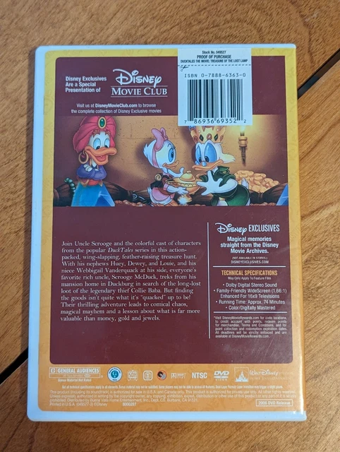DUCKTALES THE MOVIE: TREASURE OF THE LOST LAMP (1990) DMC Exclusive DVD ...