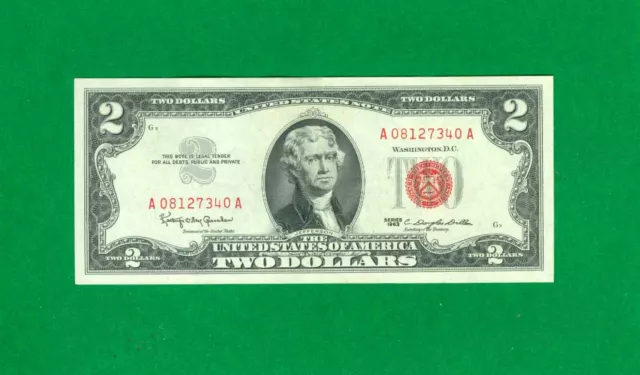 $2 1963 1 A/A Block Red Seal United States Note Cu.