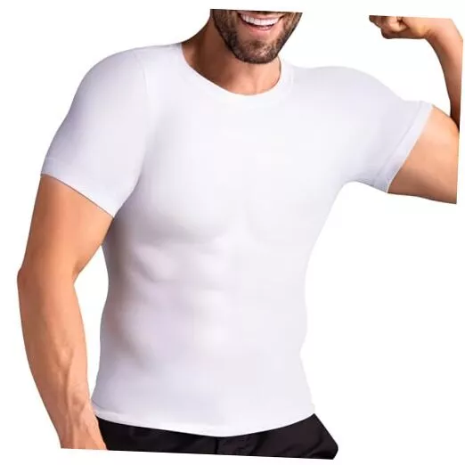 MENS SHAPEWEAR COMPRESSION Shirt Men Body Large White 181 Light ...