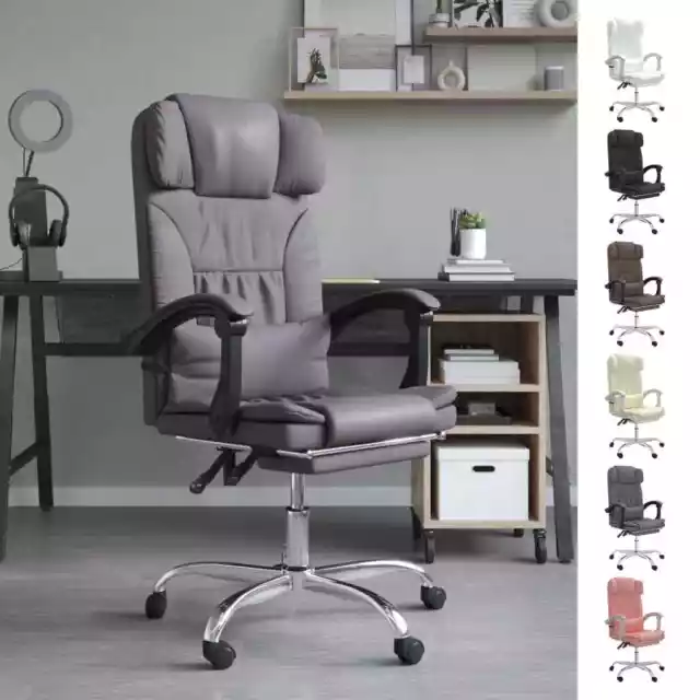 Silla de Oficina Reclinable Sillón de Ordenador Asiento Cuero Sintético vidaXL