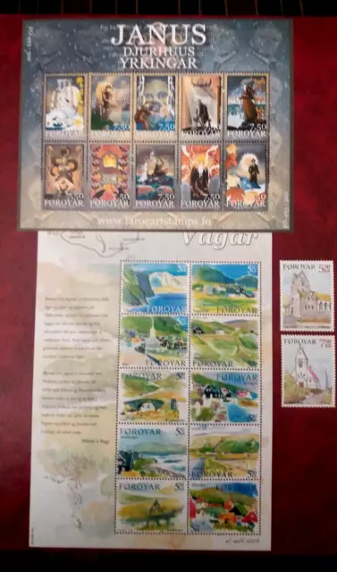 2004-Isole Faeroer(Danimarca)-2 BF + 1 serie completa-nuovi-MNH**-