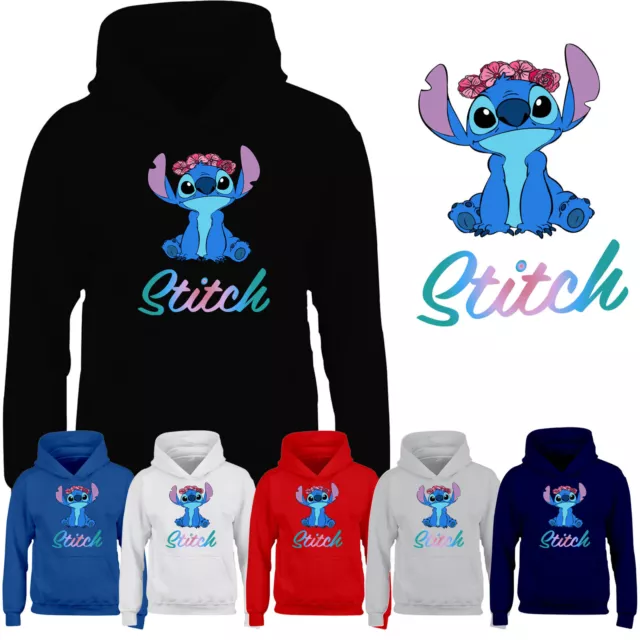 Kids Christmas Tops Boys Girls Unisex Hoodie Lilo and Stitch Ohana Gift