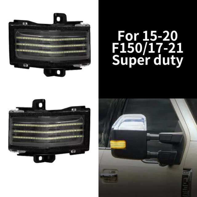 For Ford F150 LED Towing Mirror Turn Signal Light Lamps Left & Right Side Set US