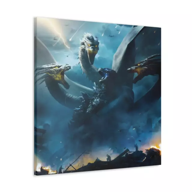 Godzilla Canvas King Ghidorah Titans Fighting Wall Art Decor