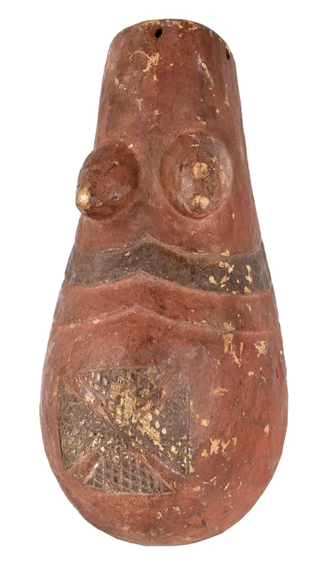 Makonde Pregnant Belly Mask Wood Njorowe African Art