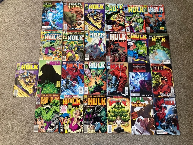Incredible Hulk comic huge lot of 25 Marvel comics World War Red vs Thor starter