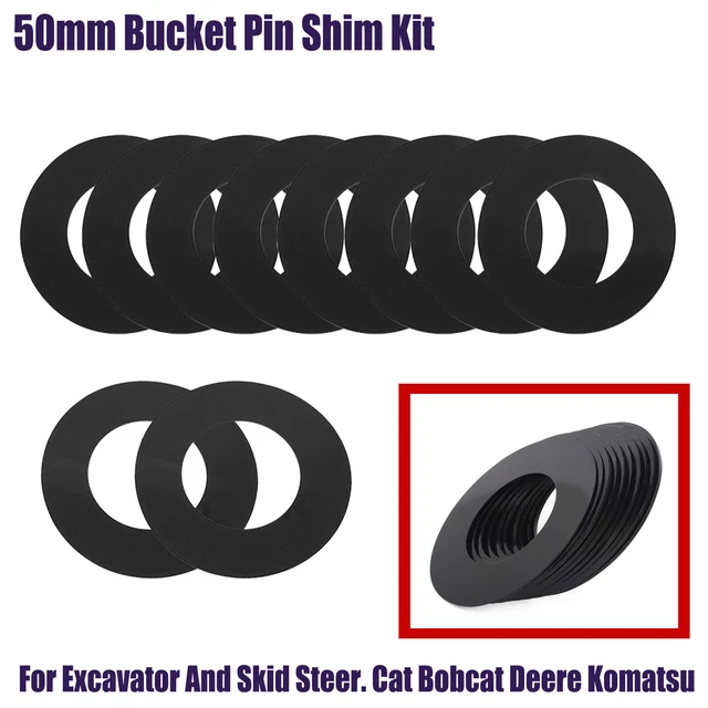 50mm Bucket Pin Shim Kit For Excavator & Skid Steer. Cat Bobcat Deere Komatsu