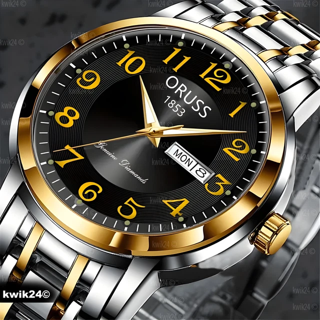 Montre Homme Grands Chiffres, Bracelet élastique Argenté Acier, Cadran Noir, Budget Beauté