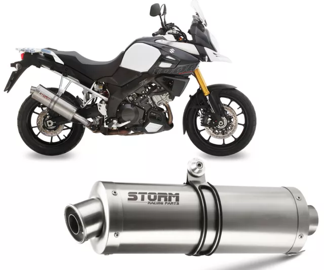 Exhaust Storm by Mivv Muffler Oval Steel for Suzuki Dl V-strom 1000 2014 > 2016