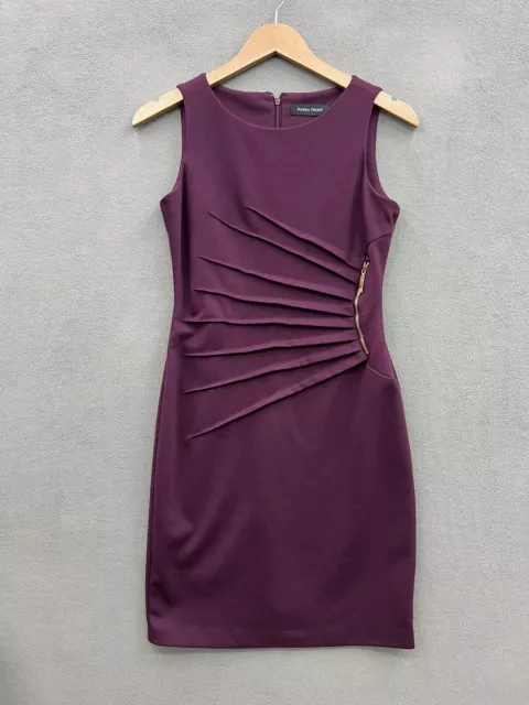 Ivanka Trump Women’s 4 Purple Summer Dress With Side Zip Accent