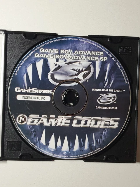 2001 GAMESHARK PC Support Disc Only Gameboy Advance SP Gamecodes