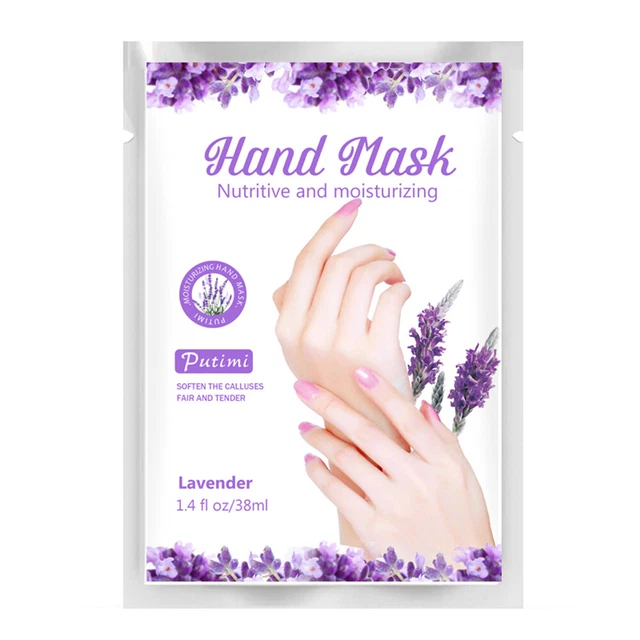 Máscara de mano antienvejecimiento aceite de fruta pelado antiseco manos ásperas lavanda máscaras para pies