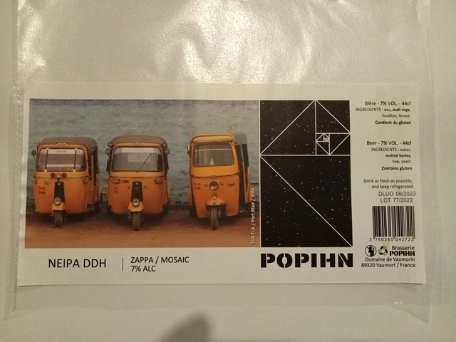 Etiquette de Bière : NEIPA DDH TukTuk  Port Blair Inde - Br. POPIHN - 89 France