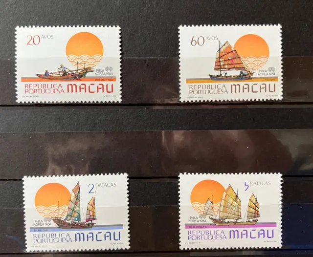 Briefmarken Macau, 1984, Mi-Nr. 528-531, postfrisch **, Schiffe