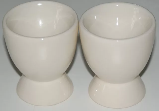 Vintage Maison Set of Two Ceramic Cream Egg Cups with Black Logo/Writing 2