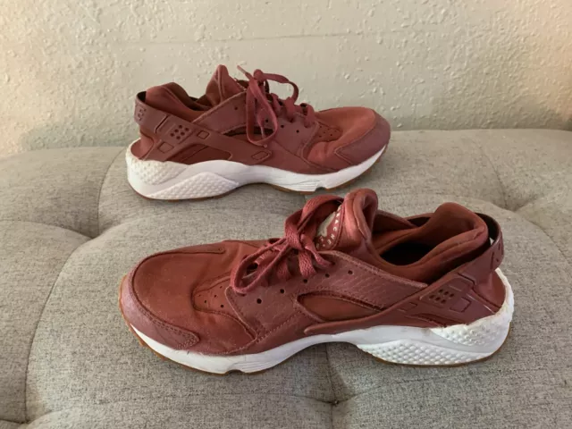 Nike Air Huarache Run Burgundy Cedar Red Gum Shoes Sneakers US Women's 9 3