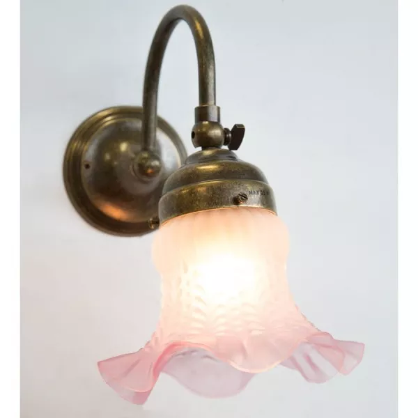 Applique "olandese" in ottone brunito da parete bagno ufficio casa arredo vetro