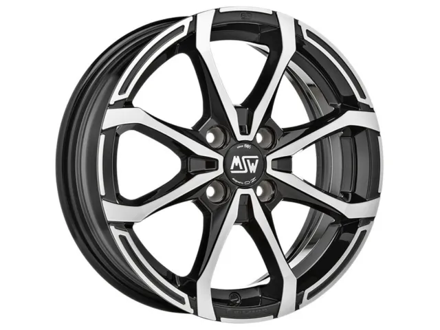 MSW X4 for Smart Fortwo Forfour 453 Alloy Wheels Ece 15 Inch Black Poished Front