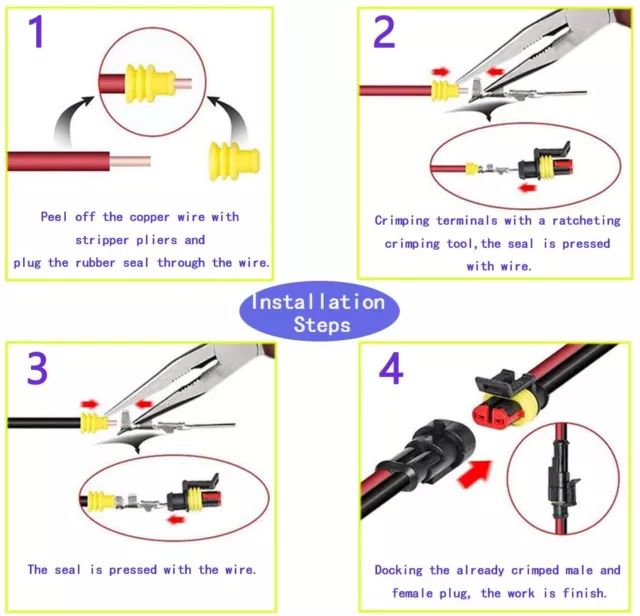 352x Waterproof Car Electrical Connector Terminals Automotive Wire Plug 1234 pin 2