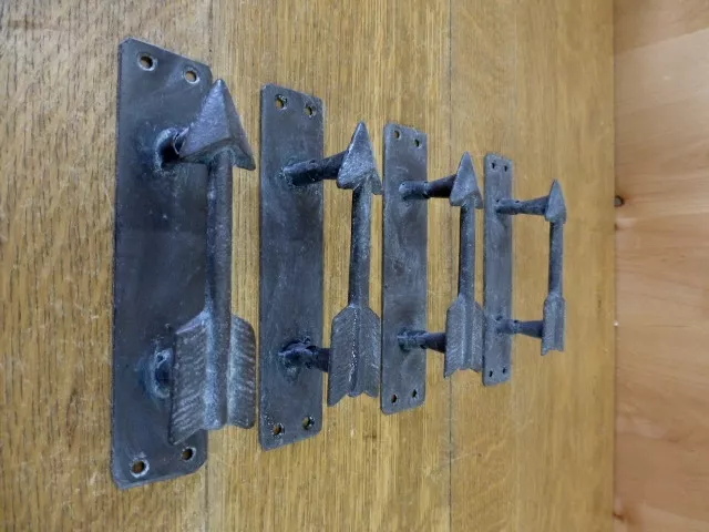 4 Large Brown 7" Arrow Door Gate Barn Cabinet Handles Pull Knob Rustic Cast Iron