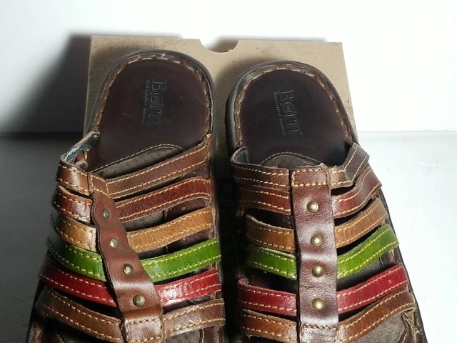 Born Women's Leather Thong Slide Sandal Comfy Flip Flop Multi Color Size 10 3