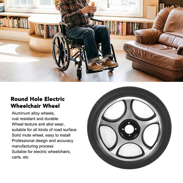Rueda eléctrica para silla de ruedas 4 orificios redondos buje antideslizante rueda para silla de ruedas