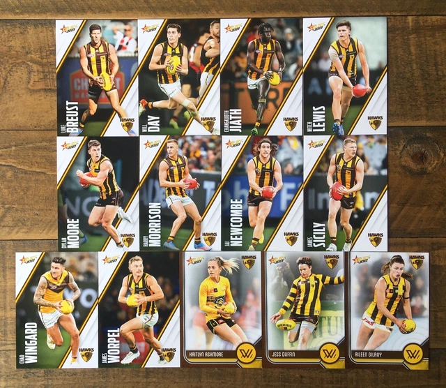 2023 SELECT AFL Footy Stars Series Hawthorn Hawks 10 Card Set + 3 Aflw