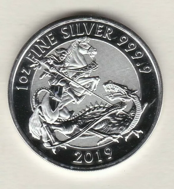 2019 Valiant One Ounce Fine Silver £2 With A Capsule In Near Mint Condition