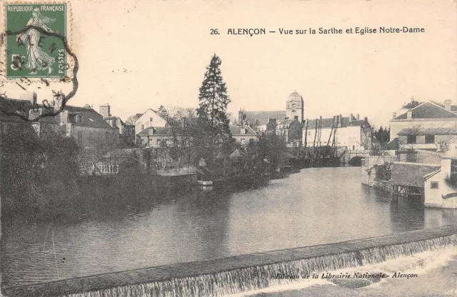 Alençon - view of the Sarthe and Notre Dame Church