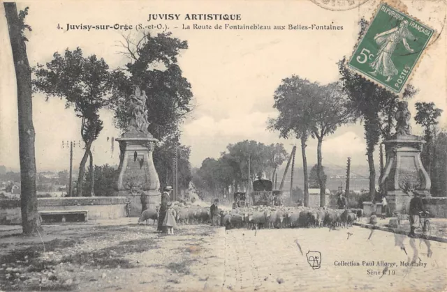 Cpa 91 Juvisy Sur Orge / La Route De Fontainebleau Aux Belles Fontaines / Berger