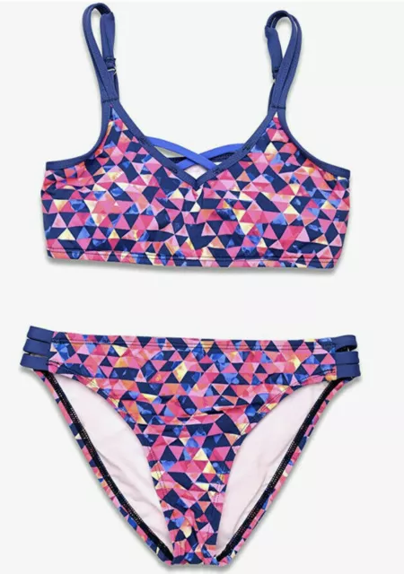 NWT Hobie Strappy Bralette Bikini Set Girl's sz 10 Multi  20198