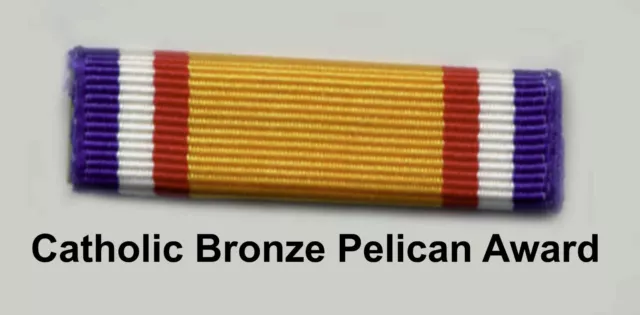 MB14-Boy Scout Catholic Bronze Pelican Award Ribbon Bar