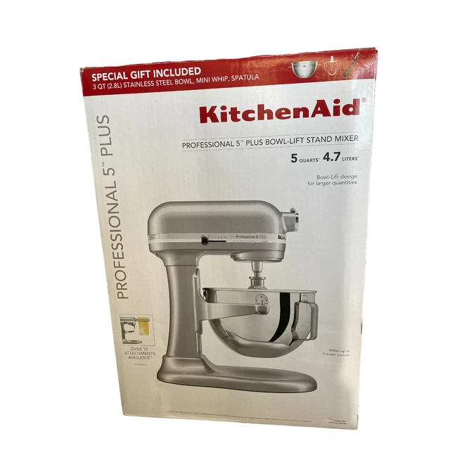 KITCHENAID PROFESSIONAL 5 Plus Bowl Lift Stand Mixer, Chrome, Bonus