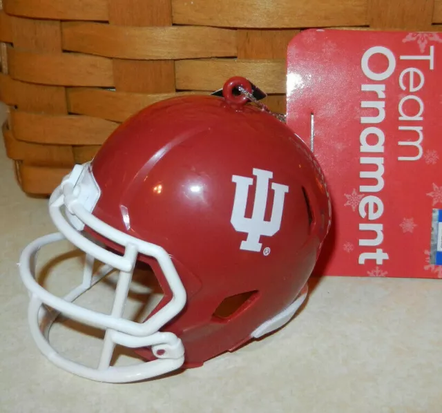 IU Indiana Hoosiers Christmas Ornament Plastic Football Helmet NCAA