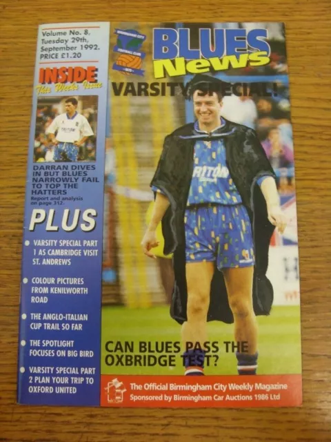 29/09/1992 Birmingham City v Cambridge United [Anglo-Italian Cup] . Please find