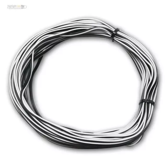 ( 0,46€/ M) 10m Fil Double 0,14mm ² Sw / Blanc Galon Câble Toron en Cuivre