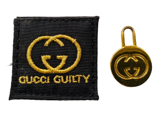 GUCCI KEYRING & Gucci Patch Bundle Gucci Bag Charm Gold Tone Gucci Guilty Patch