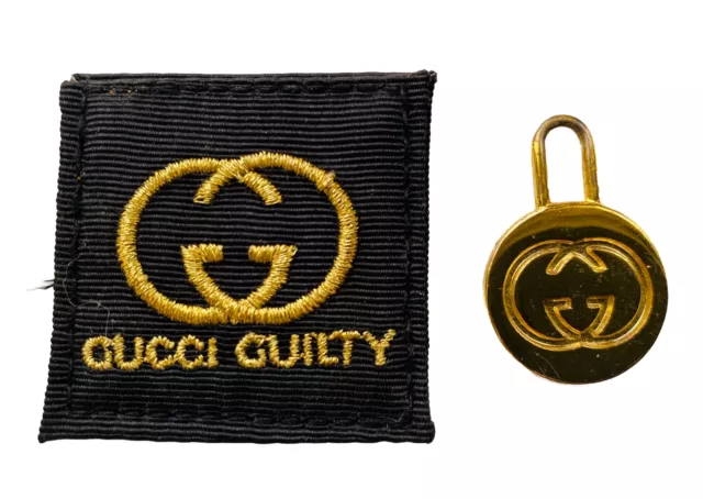 GUCCI KEYRING & Gucci Patch Bundle Gucci Bag Charm Gold Tone Gucci Guilty Patch