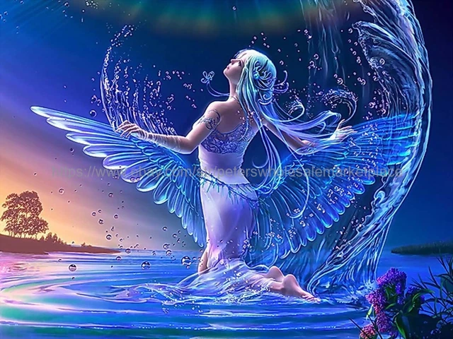 angel sunset fantasy art 14X20 inch paper poster bedroom ideas