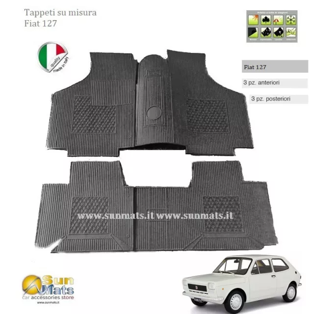 1 Set Alfombrillas en Caucho para FIAT127 100% Madeinitaly + Homenaje Dulce