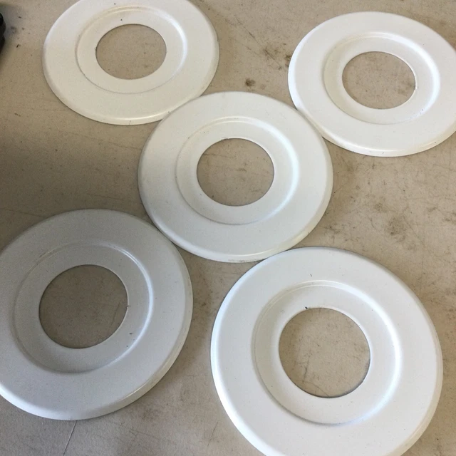 5 QUANTITY FIRE Sprinkler White Trim Ring (Extension Ring). 5” Diameter