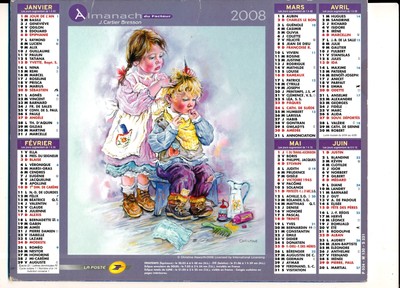 MAISON FLEURIE ALMANACH.CALENDRIER DES PTT.2008 TBE. DEP¨69 