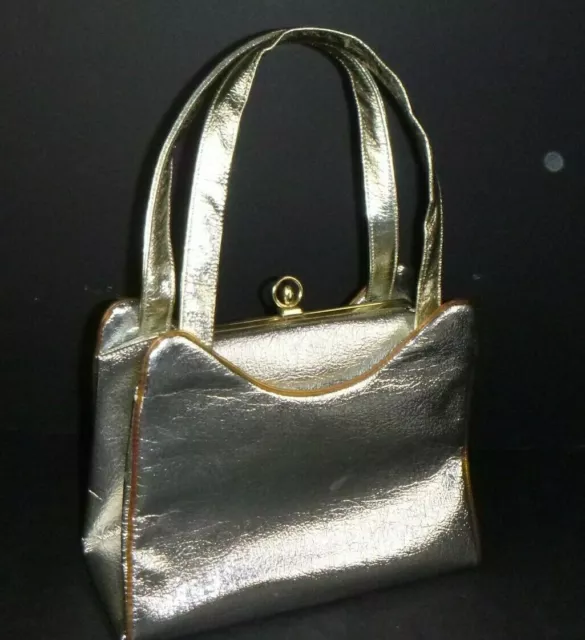 Vtg 60's Ila of California Silver Metallic Purse Handbag **CLEAN**