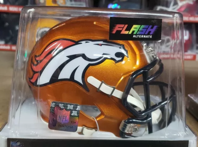 Nfl Denver Broncos Flash Riddell Mini Speed Helmet