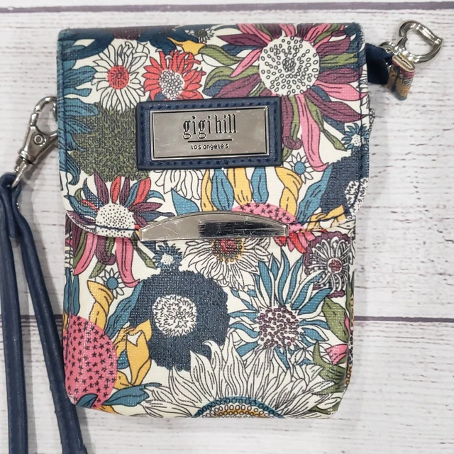 Gigi Hill Los Angeles Crossbody Wallet ID Purse Floral Laminated