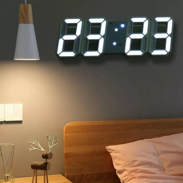 Digital Large Big Jumbo LED Wall Desk Clock Plastic With Calendar Temperature