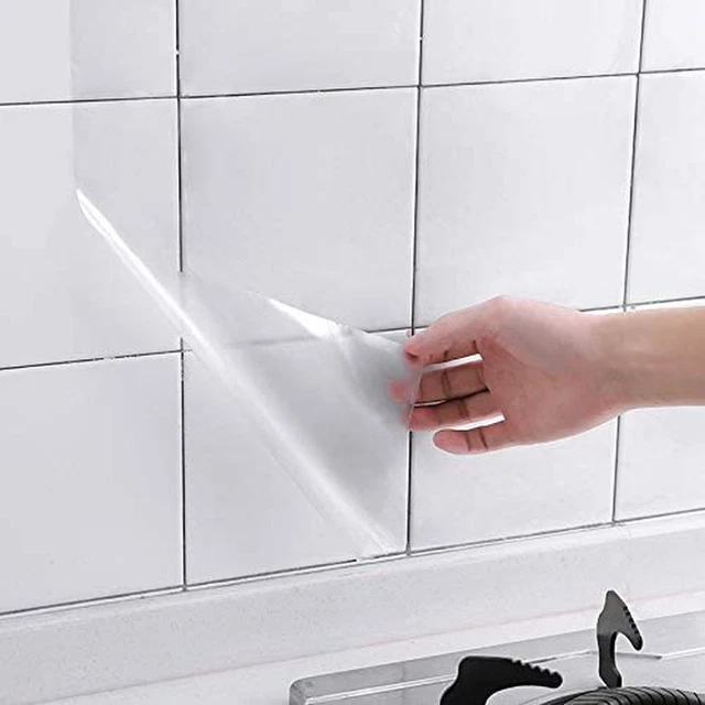 Clear Contact Paper Roll 17.7x118'' Clear Glossy Self-Adhesive Film Cover Remove