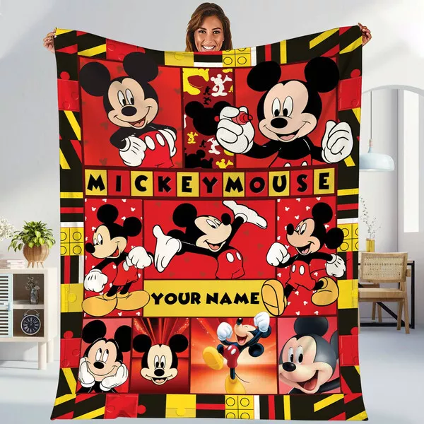 Personalized Mickey Mouse Blanket Mickey Flecce Blanket Mickey Mouse Blanket