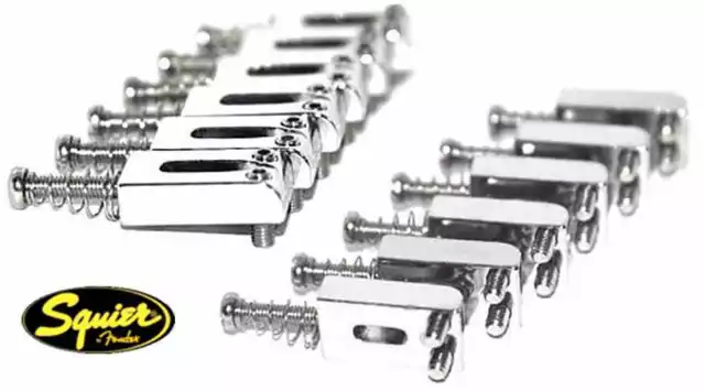 Fender Squier Affinity Telecaster High Quality Modern Chrome Bridge Saddles New! Fender Squier Affinity Telecaster High Quality Modern Chrome Bridge Saddles New!